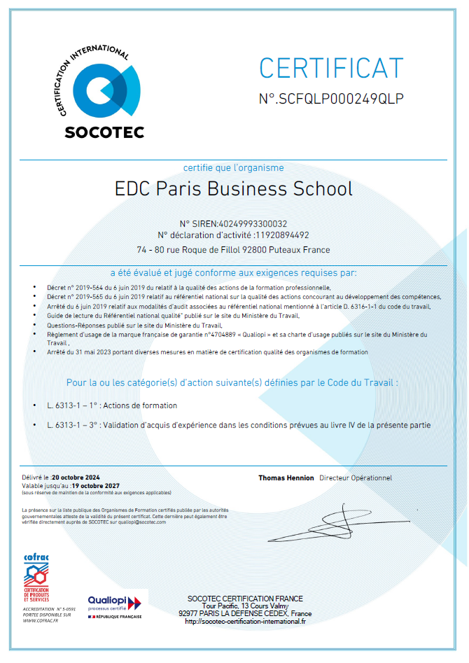 Certificat Qualiopi